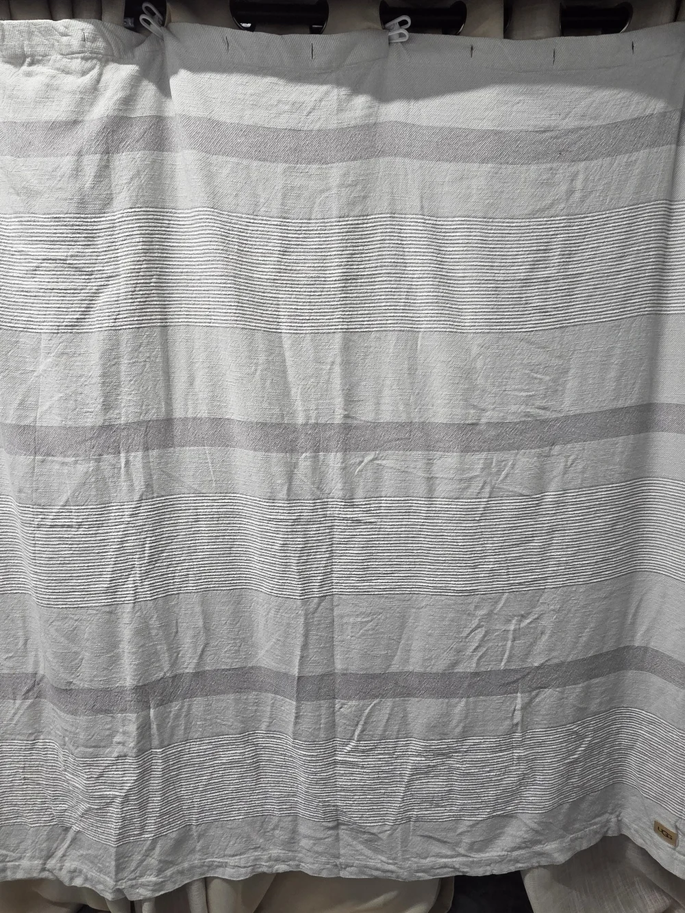 UGG Striped 100% Cotton Shower Curtain